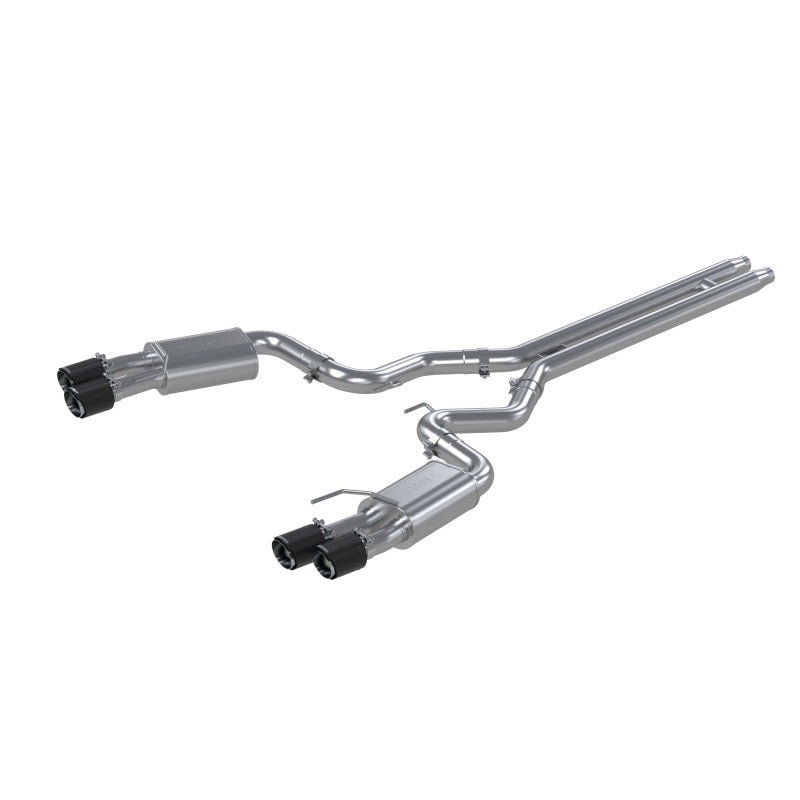 MBRP Ford Mustang GT 5L T304 SS 3in Cat-Back Dual Rear w/4in Quad Carbon Fiber Tips (Street)