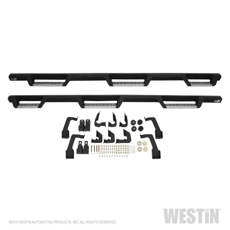Westin 14+ Chevrolet Silverado 1500 DC 6.5ft Bed HDX Stainless Drop W2W Nerf Step Bars - Tex. Blk