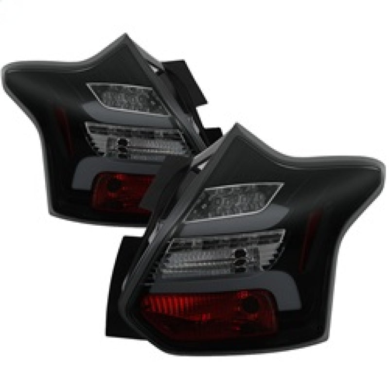 Spyder 12-14 Ford Focus 5DR LED Tail Lights - Black Smoke (ALT-YD-FF12-LED-BSM)