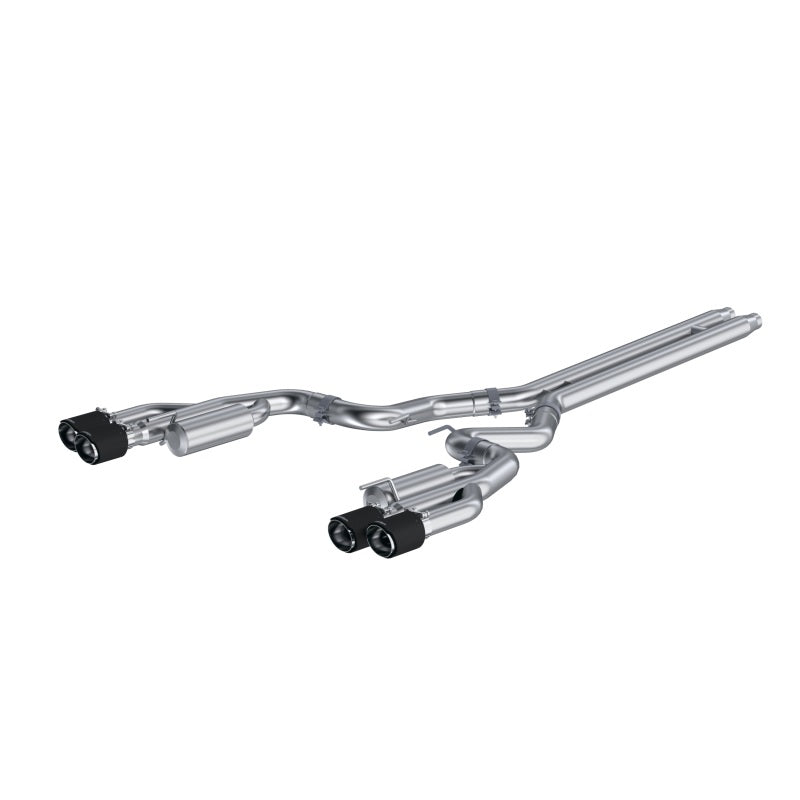 MBRP Ford Mustang GT 5L T304 SS 3in Cat-Back Dual Rear w/4in Quad Carbon Fiber Tips (Race)