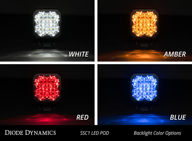 Diode Dynamics Stage Series C1 LED Pod Pro - White Flood Flush WBL Each