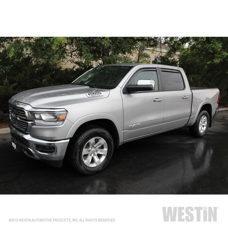 Westin 19+ Ram 1500 Crew Cab(Excl. 19-22 Ram 1500 Classic) In Channel Wind Deflector 4pc - Smoke