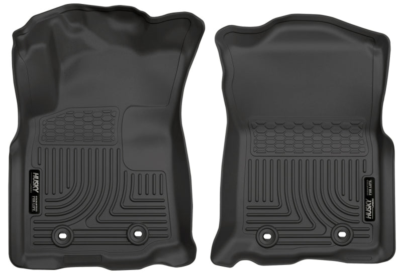 Husky Liners 2018+ Toyota Tacoma Double Cab w/ Standard Trans WeatherBeater Black Front Floor Liners