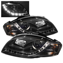 Load image into Gallery viewer, Spyder Audi A4 06-08 Projector Headlights Halogen Model Only - DRL Black PRO-YD-AA405-DRL-BK