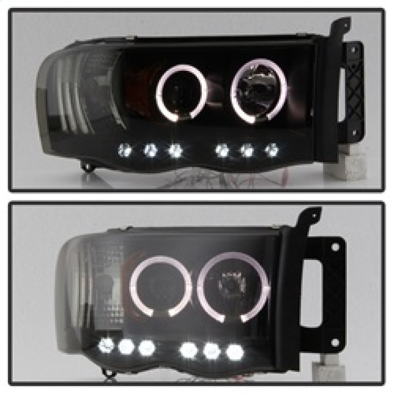Spyder Dodge Ram 1500 02-05 03-05 Projector Headlights LED Halo LED Blk Smke PRO-YD-DR02-HL-BSM
