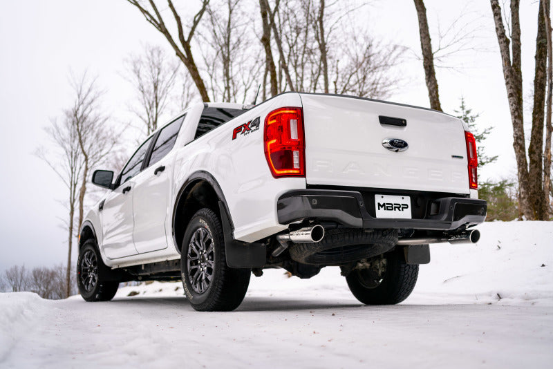 MBRP Ford Ranger 2.3L T304 3in Dual Split Rear Outlet 4in OD Tips Cat Back Exhaust