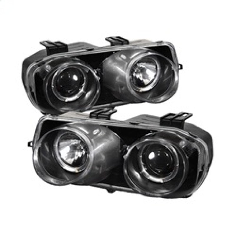 Spyder Acura Integra 94-97 Projector Headlights LED Halo -Black High H1 Low 9006 PRO-YD-AI94-HL-BK