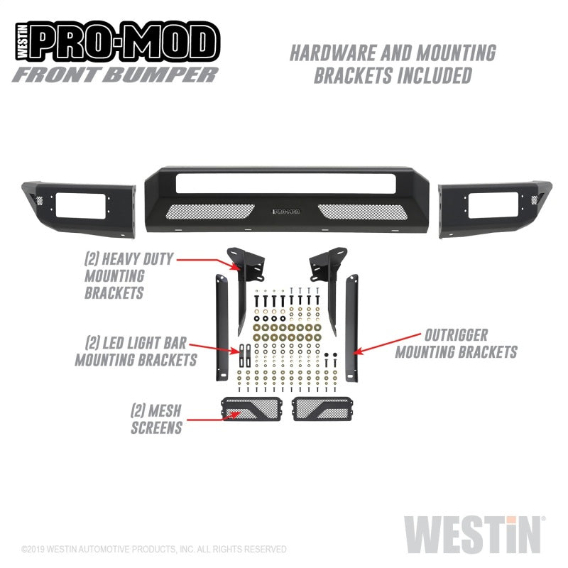 Westin 14+ Toyota Tundra Pro-Mod Front Bumper - Tex. Blk