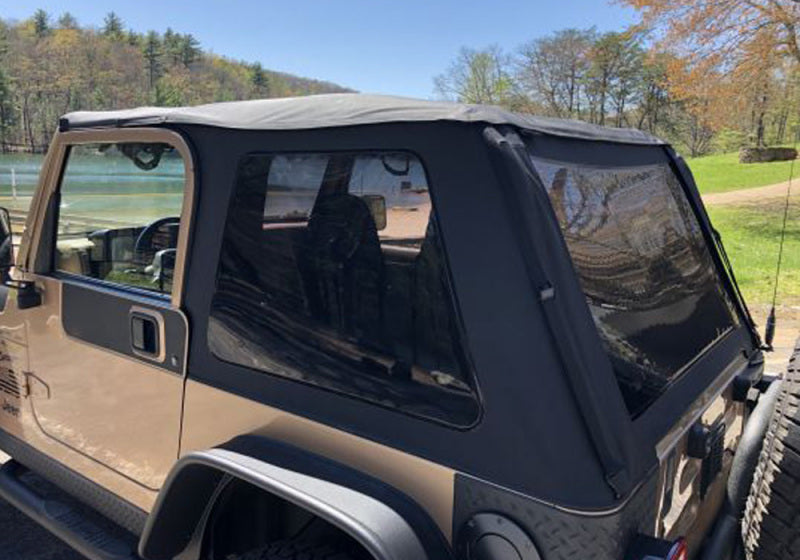 Rampage Jeep Wrangler (JL) Unlimited Frameless TrailView Fastback Soft Top Kit - Black Diamond