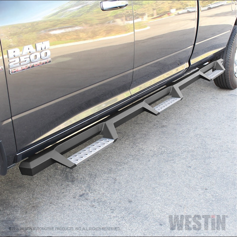Westin/HDX 10-18 Ram 2500/3500 Crew Cab (8ft Bed) Drop Wheel to Wheel Nerf Step Bars - Txt Black