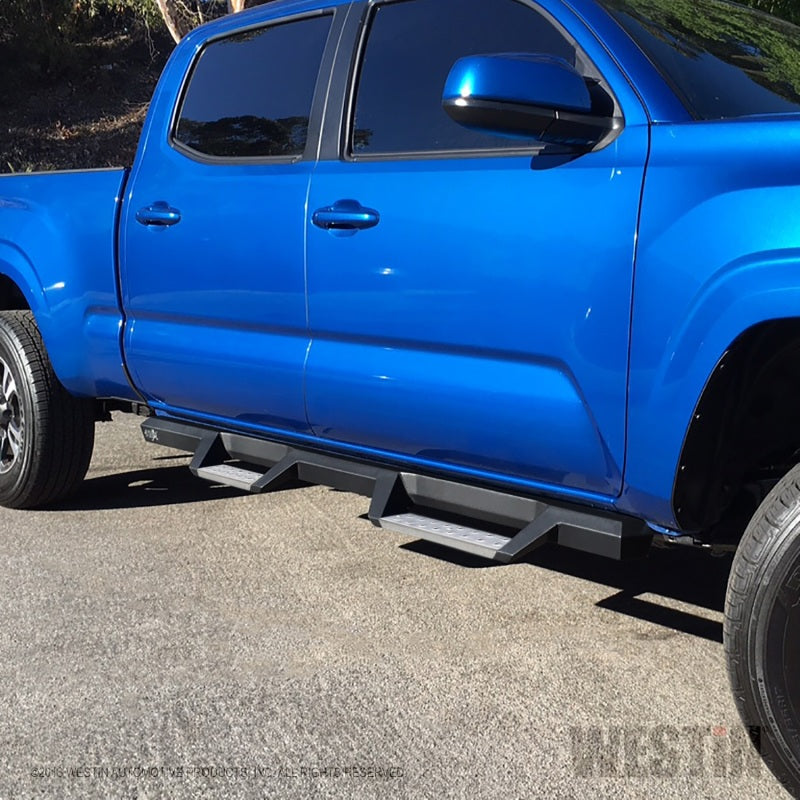 Westin 05+ Toyota Tacoma Double Cab HDX Stainless Drop Nerf Step Bars - Textured Black