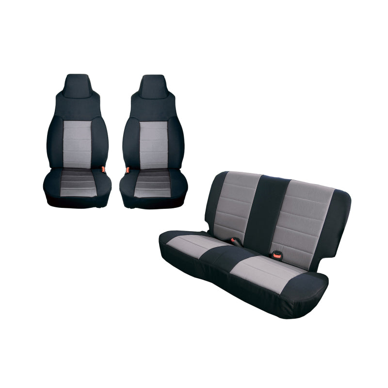 Rugged Ridge Seat Cover Kit Black/Gray Jeep Wrangler TJ
