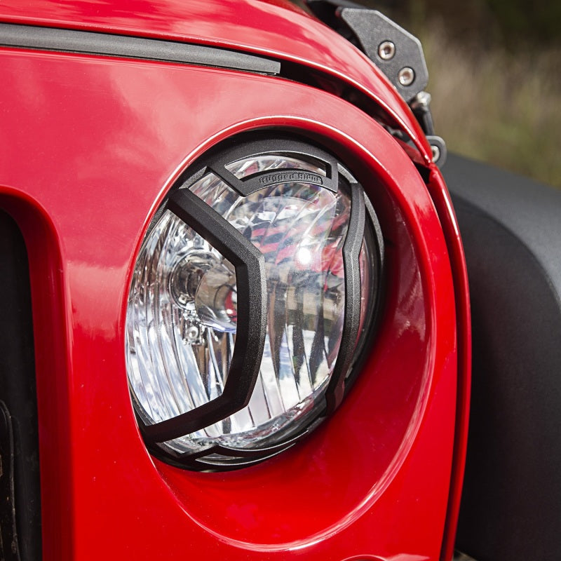 Rugged Ridge Jeep Wrangler JK/JKU Textured Black Elite Headlight Euro Guards