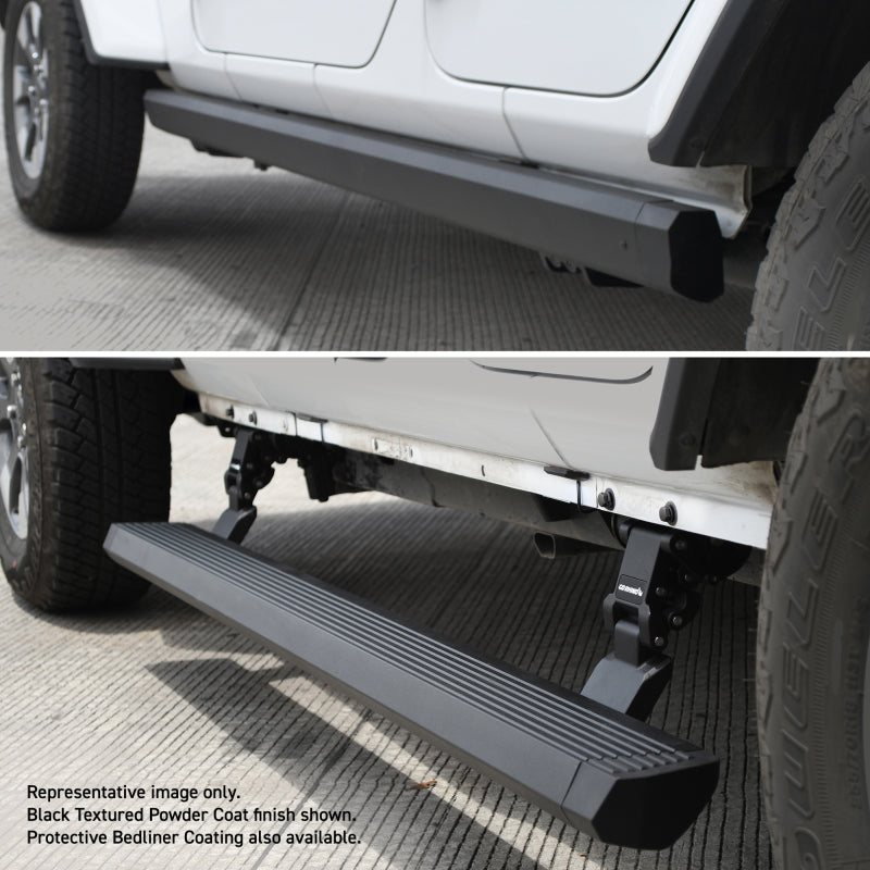 Go Rhino Jeep Wrangler 4dr E-BOARD E1 Electric Running Board Kit (Cut Req.) - Bedliner Coating
