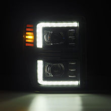 Load image into Gallery viewer, AlphaRex 2008-2010 Ford F250-550 PRO-Series Projector headlights Black w/Active Light/Seq Signal