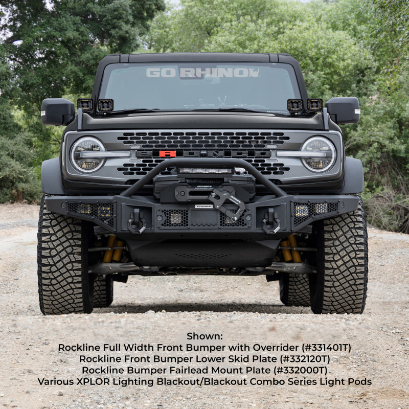Go Rhino Ford Bronco (Excl. Sport) Rockline Front Bumper Lower Skid Plate
