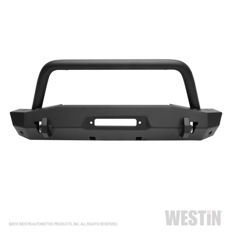 Westin 18+ Jeep Wrangler JL / 20-22 Gladiator WJ2 Stubby Front Bumper w/Bull Bar - Tex. Blk