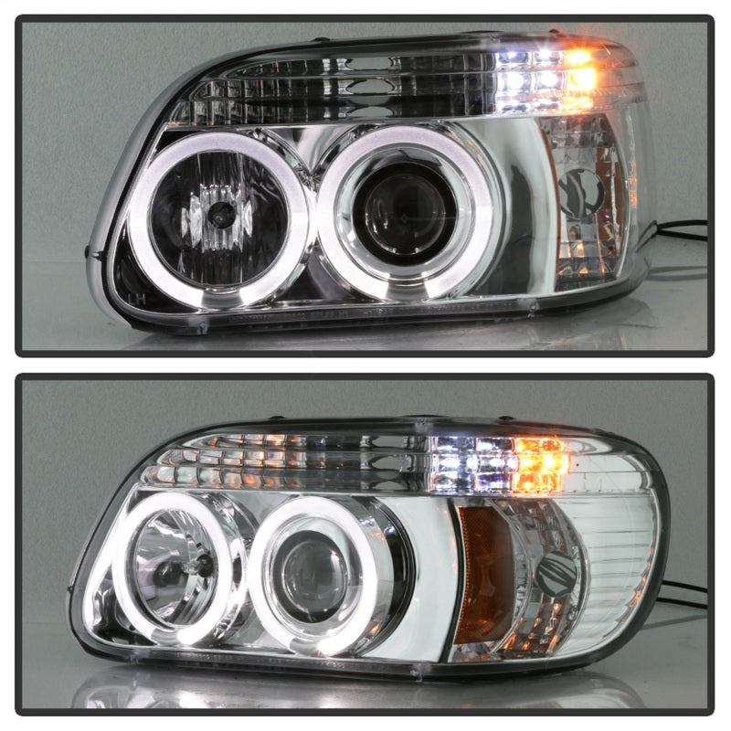 Spyder Ford Explorer 95-01 1PC Projector Headlights LED Halo Chrm PRO-YD-FEXP95-HL-1PC-C