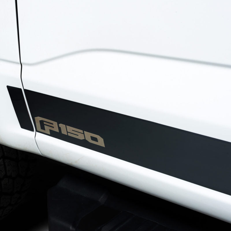 Putco 2021 Ford F-150 Super 6.5ft Short Box Ford Licensed Blk Platinum Rocker Panels (4.25in 12pc)