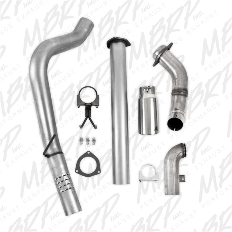MBRP Ford 6.7L F-250/350/450 4in Filter Back Single Side Exit Alum and Down Pipe Exhaust