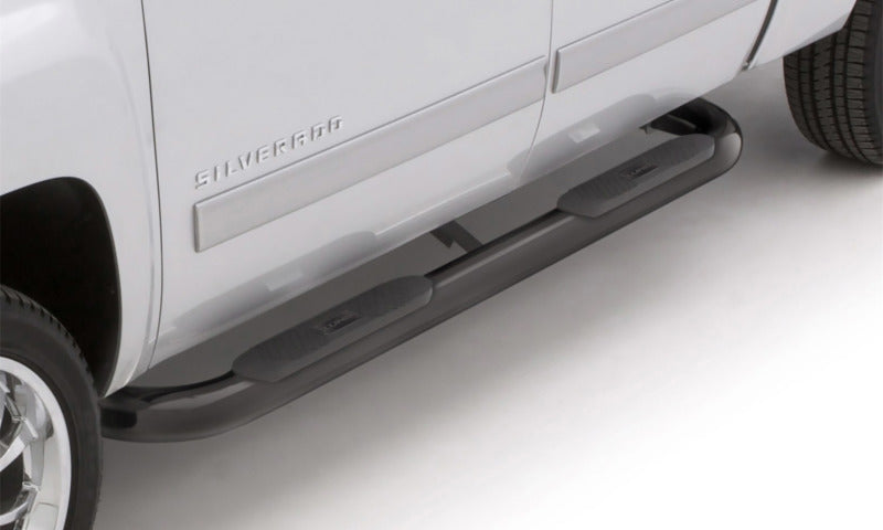 Lund Dodge Ram 2500 Quad Cab 4in. Oval Curved Steel Nerf Bars - Black