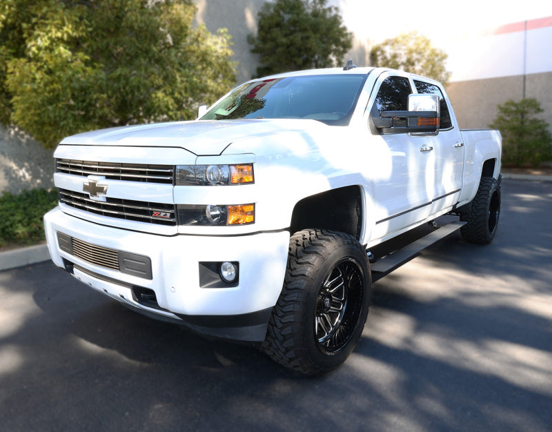 Go Rhino Chev Silverado 2500HD/3500HD CC (Diesel) 4dr E-BOARD E1 Running Board Kit - Tex. Blk
