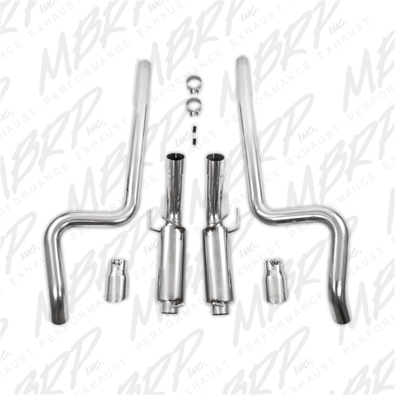 MBRP Ford Shelby GT 500 T304 3in Cat Back Dual Split Rear Race Version 4.5in Tips
