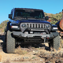 Load image into Gallery viewer, Westin 18+ Jeep Wrangler JL WJ2 Full Width Front Bumper w/Bull Bar Textured Black