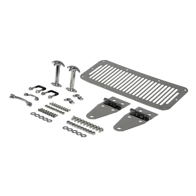 Rugged Ridge Jeep CJ / Jeep Wrangler Stainless Steel Hood Dress Up Kit