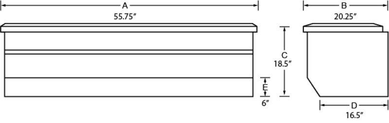 Lund Dodge Dakota Std. Cab (8ft. Bed Chest) Challenger Tool Box - Brite