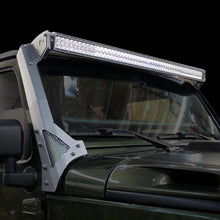 Load image into Gallery viewer, Go Rhino Jeep Wrangler JK/JKU (Ex Mjve/392/4xe) Windshield Light Bar Mount Brkt - 50in Sgl Row