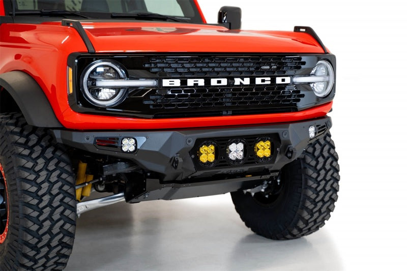 Addictive Desert Designs 21+ Ford Bronco Bomber Front Bumper (w/ 3 Baja Designs LP4 Mounts)
