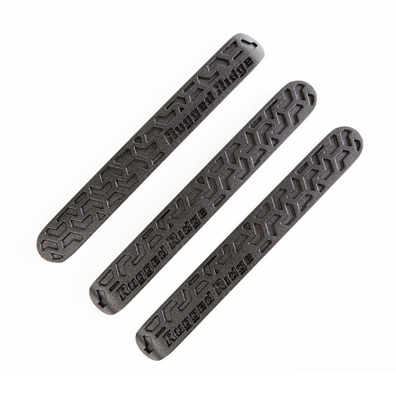 Rugged Ridge Elite Dr Hndle Inserts Black Tread 2Dr Jeep Wrangler JK