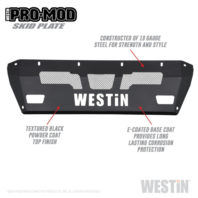 Westin 15+ Chevrolet Silverado 2500/3500 Pro-Mod Skid Plate - Textured Black