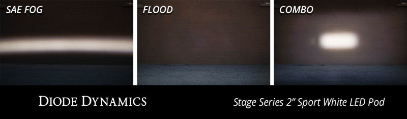 Diode Dynamics Stage Series 2 In LED Pod Pro - White Flood Flush BBL Each