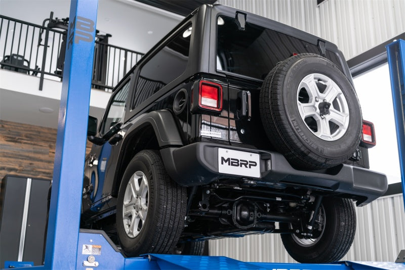 MBRP Jeep Wrangler JL 2.5in Single Rear Exit Cat Back Exhaust - Aluminum