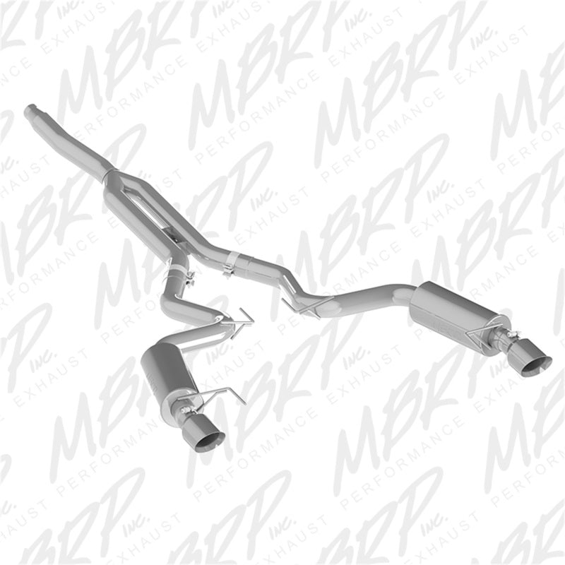 MBRP Ford Mustang EcoBoost 2.3L T409 3in Cat Back Dual Split Rear Exit (Race Version)