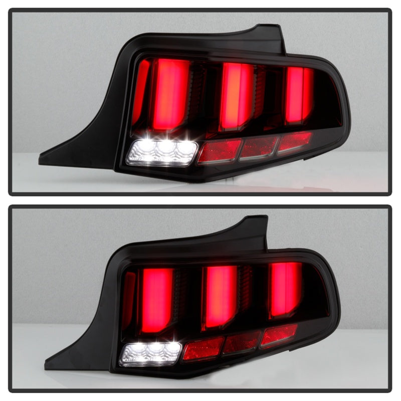 Spyder 10-12 Ford Mustang Light Bar Seq Turn Signal LED Tail Lights - Smoke ALT-YD-FM10-LED-SM
