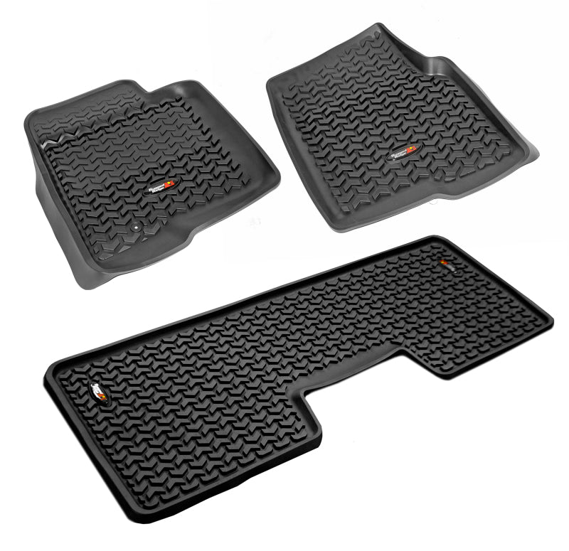 Rugged Ridge Floor Liner Front/Rear Black Ford F-150 / Raptor Regular / S-Cab / S-Crew