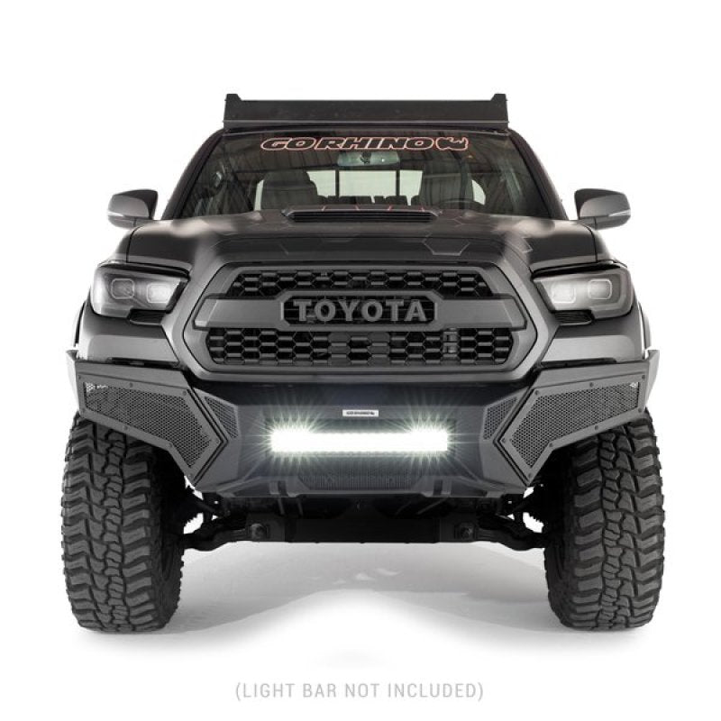 Go Rhino Tacoma Element Front Bumper w/ Power Actuated Hide-away Light Bar Mount Tex Black