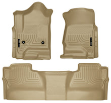 Load image into Gallery viewer, Husky Liners 14 Chevrolet Silverado/GMC Sierra WeatherBeater Tan Front &amp; 2nd Seat Floor Liners