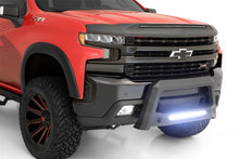 Load image into Gallery viewer, Lund Revolution Bull Bar on a red Chevrolet Silverado, full front view