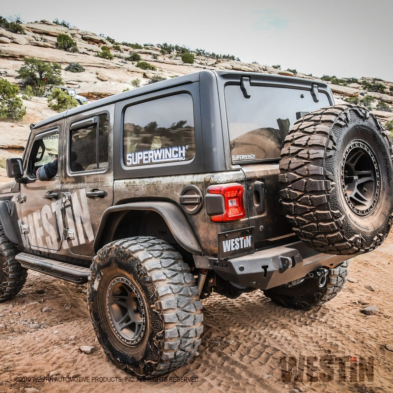 Westin 18+ Jeep Wrangler JL WJ2 Rear Bumper w/  Sensors (Excl. Wrangler JK) - Textured Black