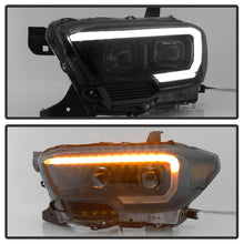 Load image into Gallery viewer, xTune 16-18 Toyota Tacoma SR/SR5 DRL Proj Headlights w/Turn Signal - Blk Smk (PRO-JH-TTA16-SR-BSM)