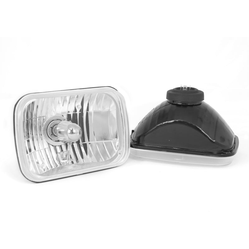 Rugged Ridge Crystal H2 Headlights Rectangular Jeep Wrangler YJ
