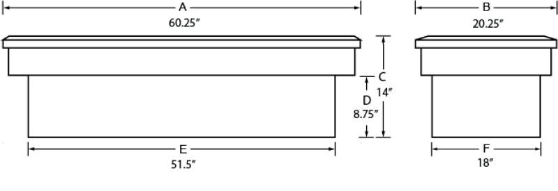 Lund Chevy S10 (Long Bed) Ultima Single Lid Crossover Tool Box - Brite