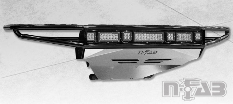 N-Fab M-RDS Front Bumper 15-17 Chevy Colorado - Gloss Black w/Silver Skid Plate