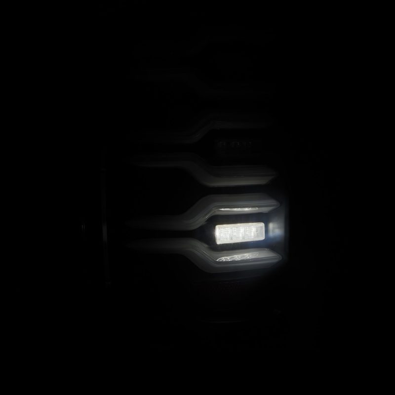 AlphaRex 14-19 Chevrolet Silverado Luxx-Series LED Tail Lights Black w/Activ Light/Seq Signal