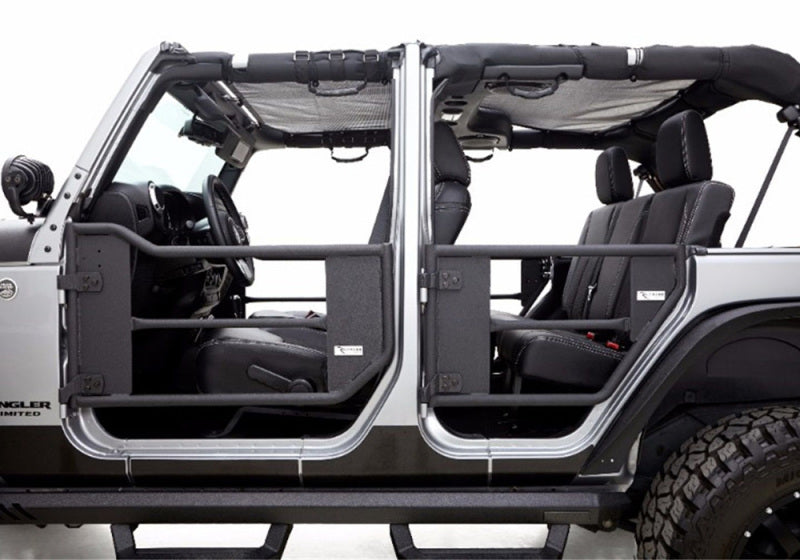 Rampage Jeep Wrangler(JK) Unlimited 4-Door Tube Doors With Netting - Black