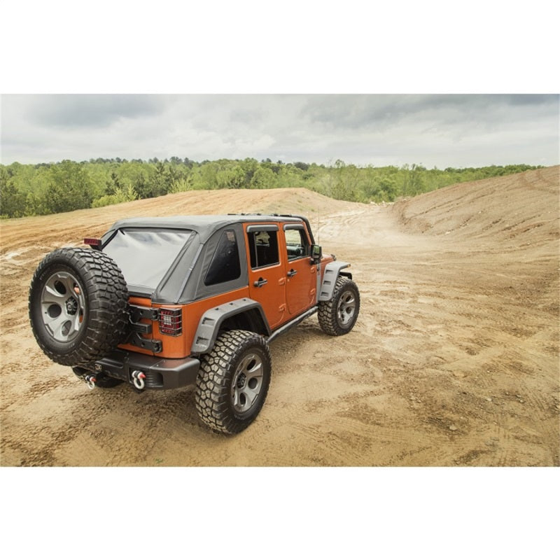 Rugged Ridge Bowless Soft Top Black Diamond 4-Door Jeep Wrangler JK